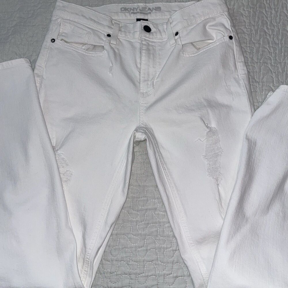 DKNY Women's White Mid Rise Skinny Jeans Size 4 -27